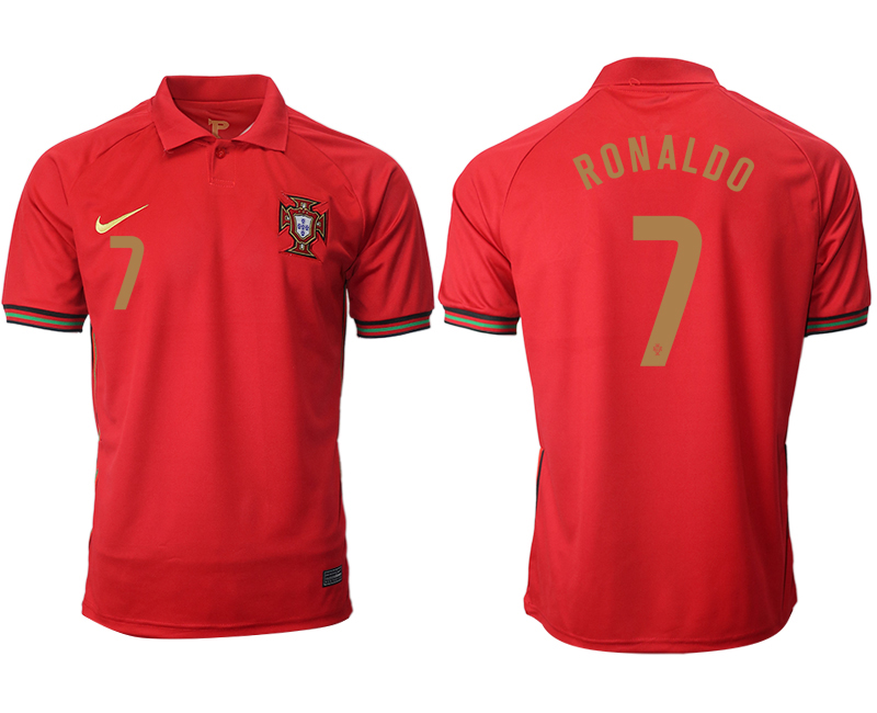 Cheap Men 2021 Europe Portugal home AAA version 7 red soccer jerseys